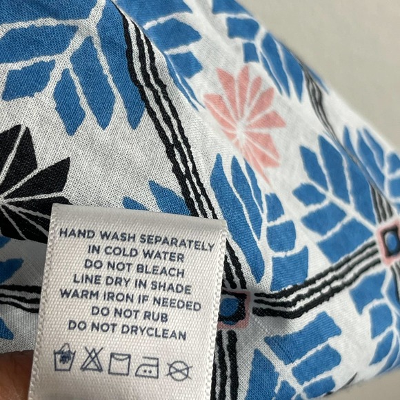 ROLLER RABBIT Blue Printed Button Down 3/4 Sleeve Dress Size L - Picture 7 of 12